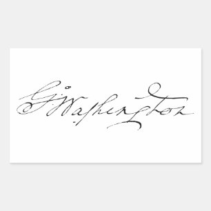 George Washington Unterschrift Autogramm Präsident Rechteckiger Aufkleber