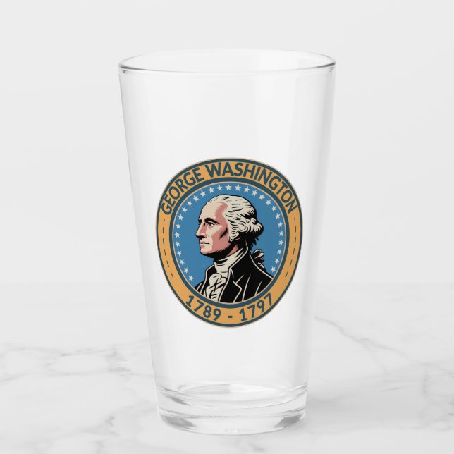 George Washington US President Illustration Badge Glas (Vorderseite)