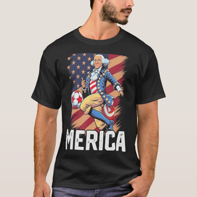 George Washington, USA Fourth 4th of July, Funny S T-Shirt (Vorderseite)