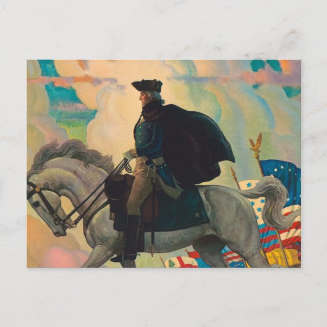 George Washington von Newell Convers Wyeth Postkarte (Vorderseite)