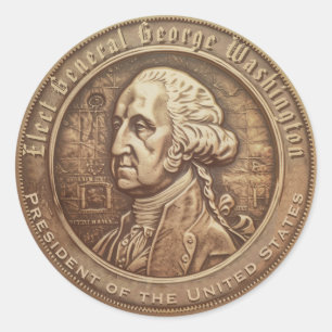 George-Washington-Wahlkampfbutton Runder Aufkleber