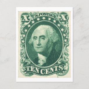 George Washington Zehn Cent US-Postwertzeichen Postkarte