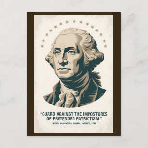George Washington Zitat Amerikanischer Präsident K Postkarte