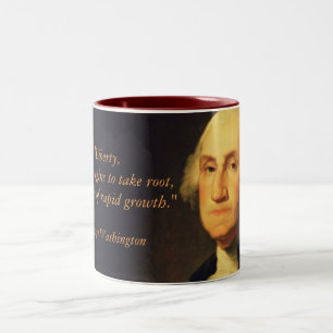 George Washington-Zitat "Freiheit " Zweifarbige Tasse