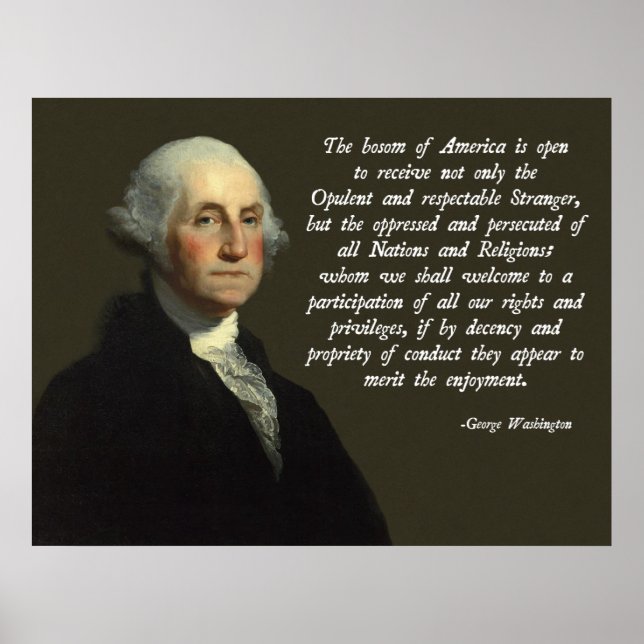 George Washington Zitate zur Einwanderung Poster (Vorne)