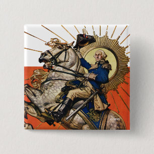 George Washington zu Pferd Button