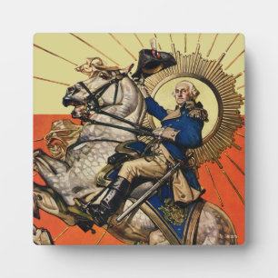 George Washington zu Pferd Fotoplatte