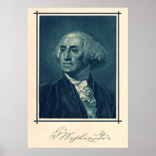 George Washingtonporträt u. -unterzeichnung Poster