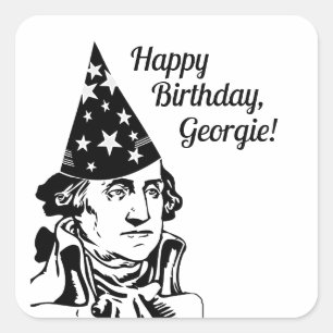 George Washingtons Geburtstag Quadratischer Aufkleber