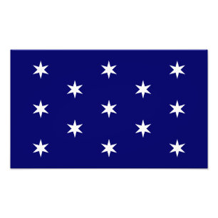 George Washingtons Kommandeur in der Chefflagge Fotodruck