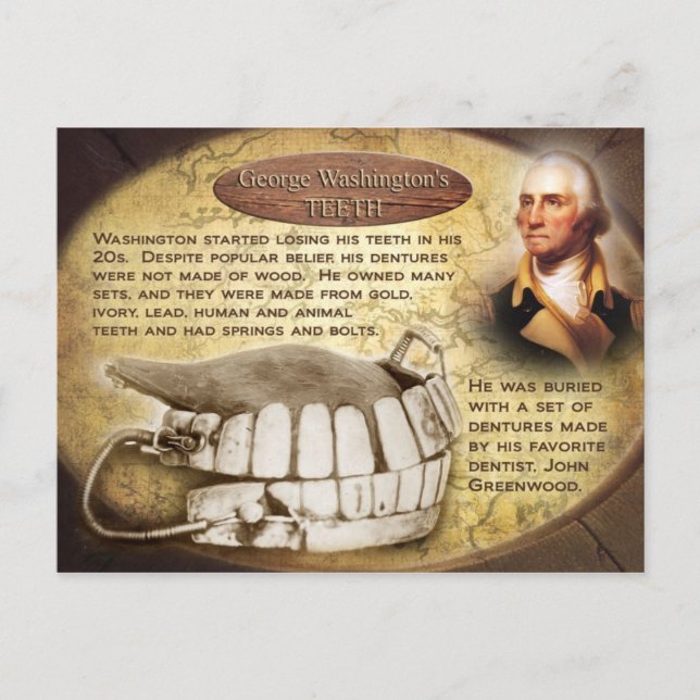 George Washingtons Zähne (Dentures) Postkarte (Vorderseite)