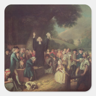 George Whitefield predigt Quadratischer Aufkleber