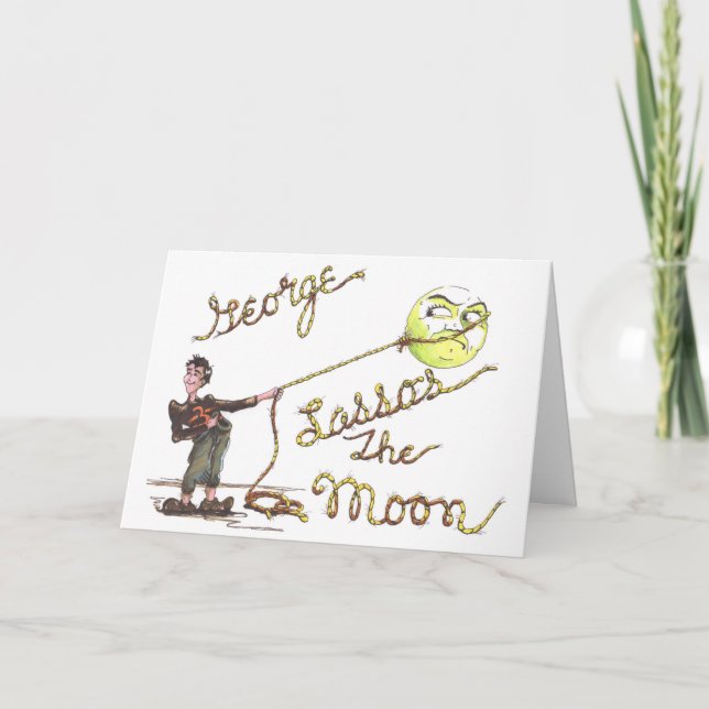 GeorgeLassos die Mond-Weihnachtskarte Feiertagskarte (Vorderseite)