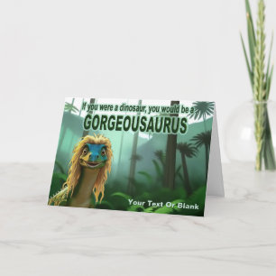 Georgeousaurus Blond Dinosaur Feiertagskarte