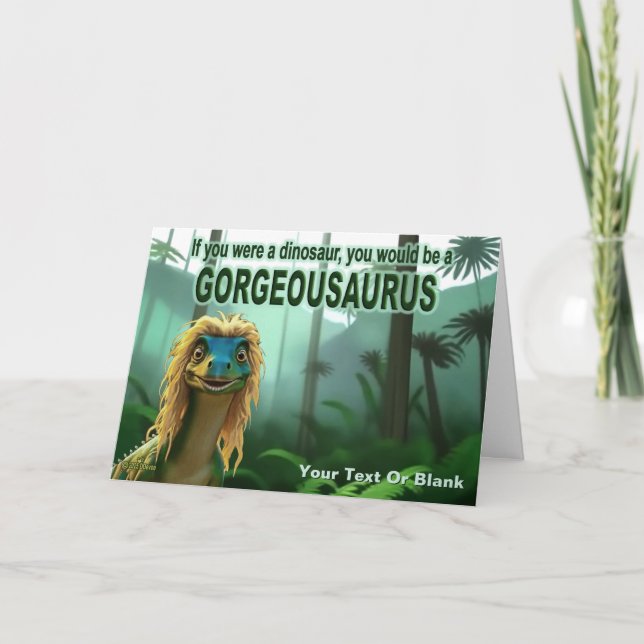 Georgeousaurus Blond Dinosaur Feiertagskarte (Vorderseite)
