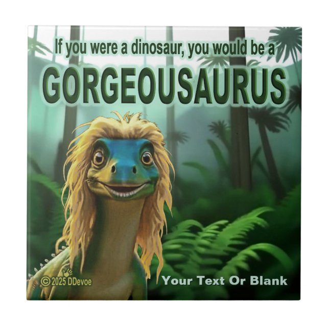 Georgeousaurus Blond Dinosaur Fliese (Vorderseite)