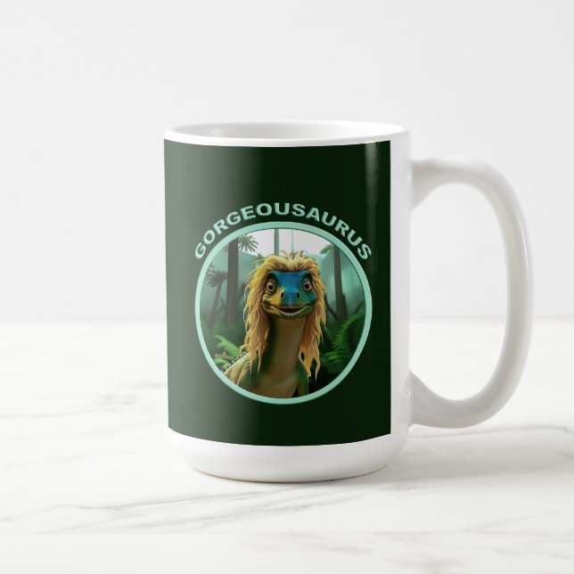 Georgeousaurus Blond Dinosaur Kaffeetasse (Rechts)