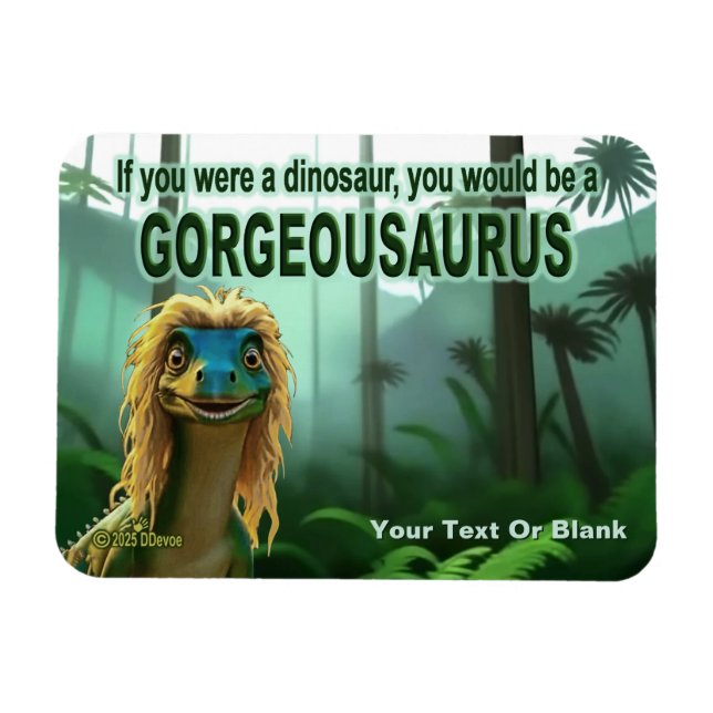 Georgeousaurus Blond Dinosaur Magnet (Horizontal)