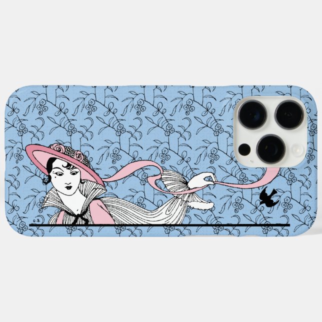 Georges Barbier 1920er Fashion Lady and Bird Case-Mate iPhone Hülle (Rückseite (Horizontal))