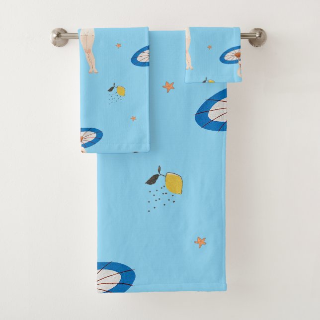 Georges Barbier Au Lido 1924 Fashion Illustration Badhandtuch Set (Insitu)