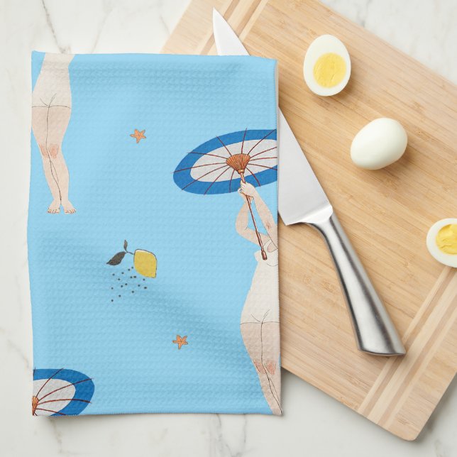 Georges Barbier Au Lido 1924 Fashion Illustration Geschirrtuch (Viertel Falte)