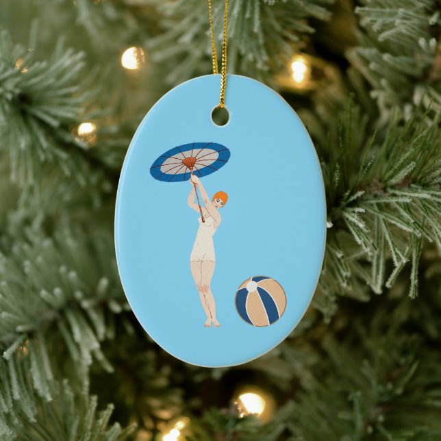 Georges Barbier Au Lido 1924 Fashion Illustration Keramik Ornament (Baum)