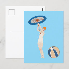 Georges Barbier Au Lido 1924 Fashion Illustration Postkarte