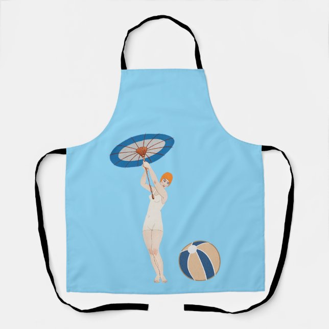 Georges Barbier Au Lido 1924 Fashion Illustration Schürze (Vorderseite)