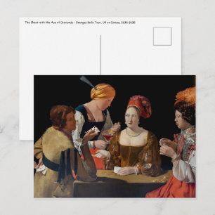 Georges de la Tour - Cheat with Ace of Diamonds Postkarte