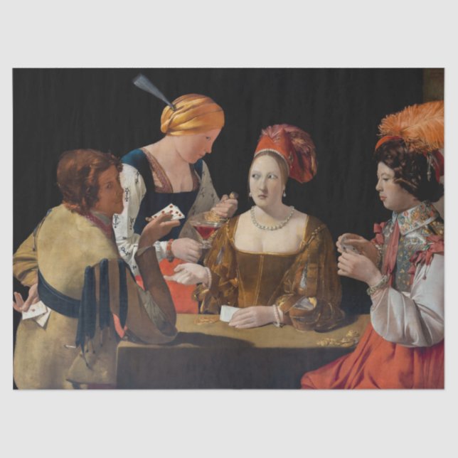 Georges de la Tour - Cheat with Ace of Diamonds Seidenpapier (Vorderseite)