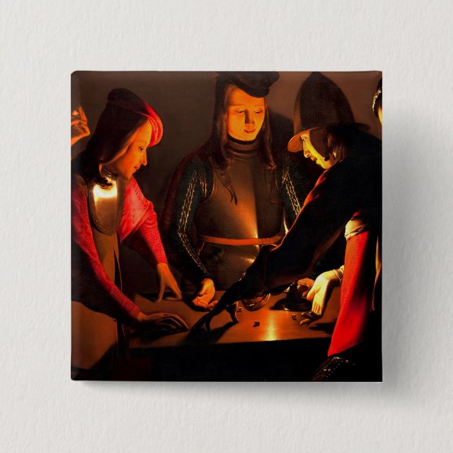 Georges de la Tour - The Dices Players Button (Vorderseite)