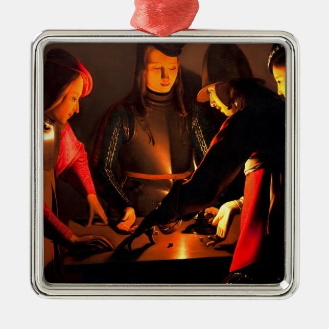 Georges de la Tour - The Dices Players Ornament Aus Metall (Vorne)