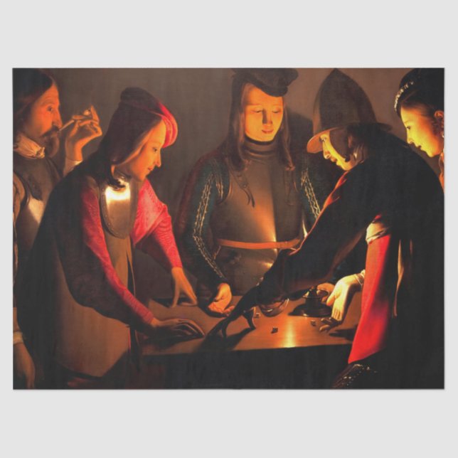 Georges de la Tour - The Dices Players Seidenpapier (Vorderseite)