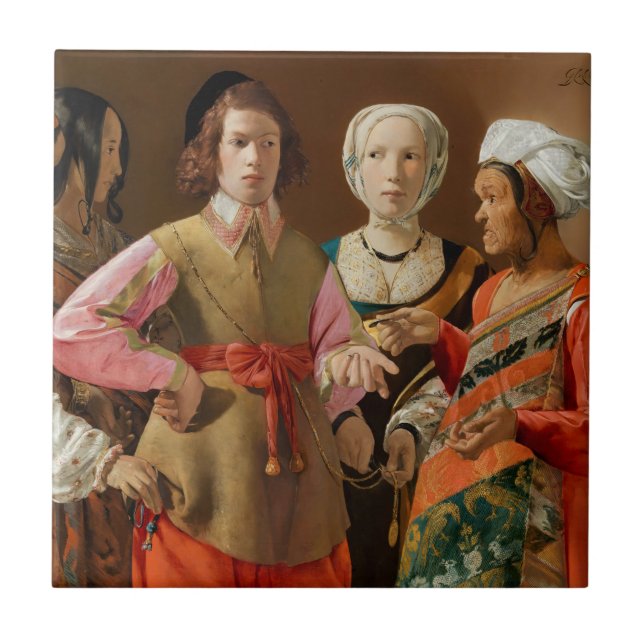 Georges de la Tour - The Fortune Teller Fliese (Vorderseite)
