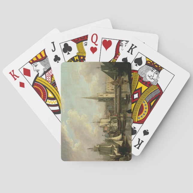 George's Dock Becken, Liverpool, 1797 (Öl auf Canv Spielkarten (Rückseite)