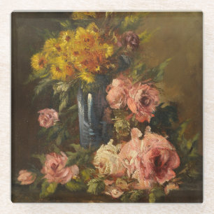 Georges Jeannin Vintage Blume Still Life Glasuntersetzer