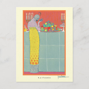 Georges Lepape Vintage Art Deco Mode Le Festin Postkarte