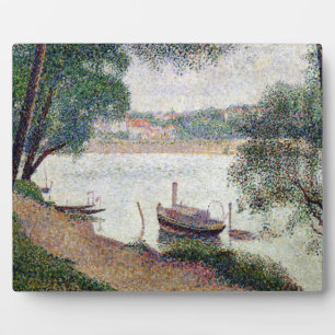 Georges Pierre Seurat   Flusslandschaft mit Schiff Fotoplatte