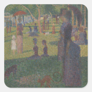 Georges Pierre Seurat Studie für einen Sonntag Quadratischer Aufkleber