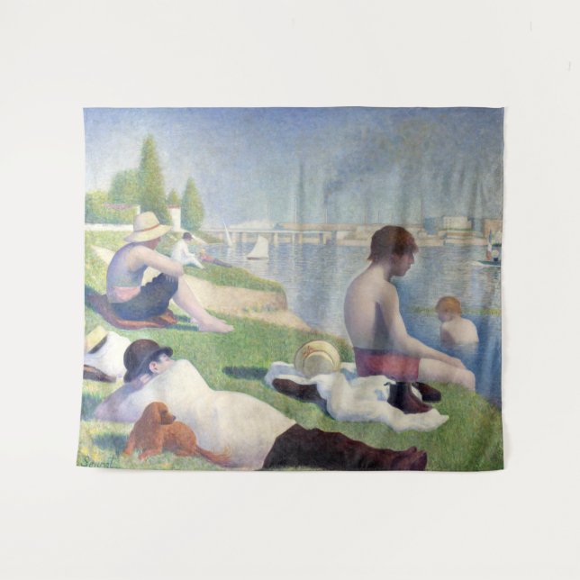 Georges Seurat - Bathers at Asnieres Wandteppich (Vorderseite (Horizontal))