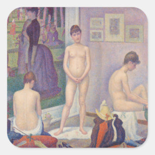 Georges Seurat - Die Modelle Quadratischer Aufkleber