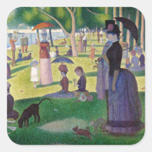 Georges Seurat - Ein Sonntag auf La Grande Jatte Quadratischer Aufkleber