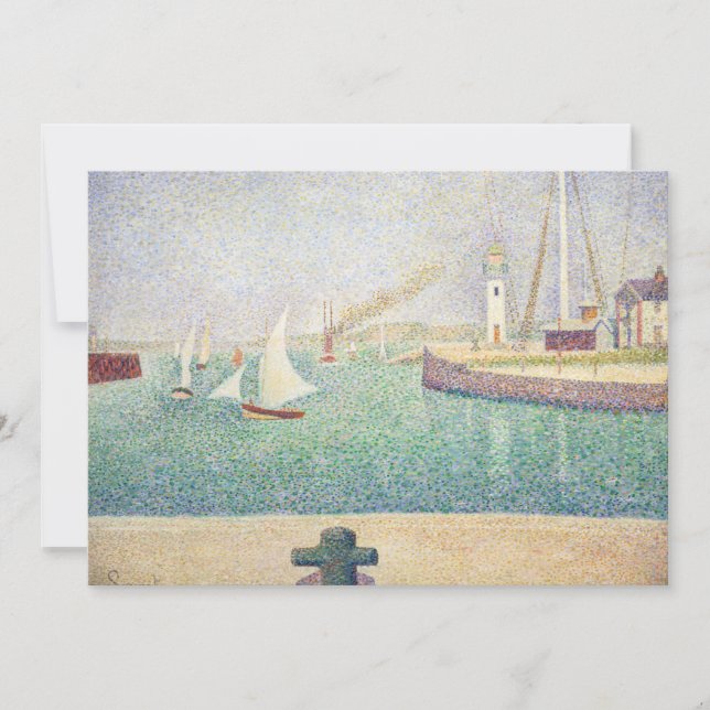 Georges Seurat - Eintritt in den Hafen von Honfleu Einladung (Vorderseite)