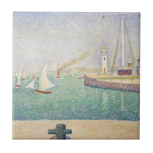 Georges Seurat - Eintritt in den Hafen von Honfleu Fliese