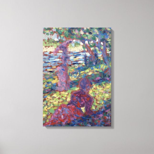 Georges Seurat Frau in einem Park Leinwanddruck (Vorderseite)