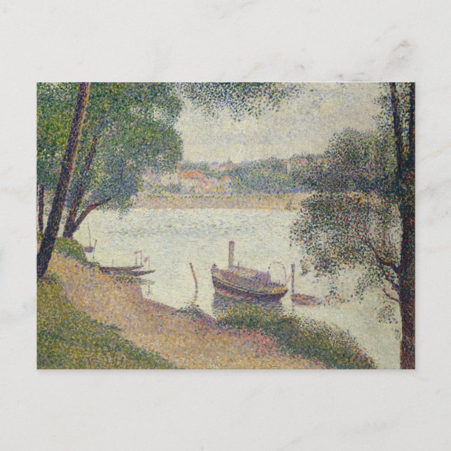 Georges Seurat - Gray Weather, Grande Jatte Postkarte (Vorderseite)