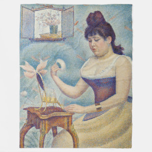 Georges Seurat - Junge Frau, die sich pudert Fleecedecke