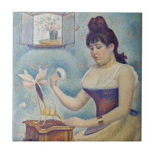 Georges Seurat - Junge Frau, die sich pudert Fliese