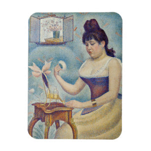 Georges Seurat - Junge Frau, die sich pudert Magnet