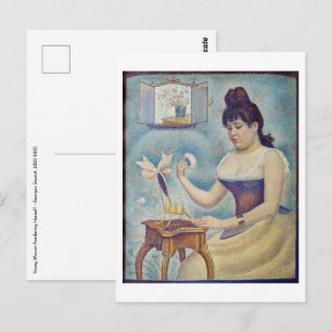 Georges Seurat - Junge Frau, die sich pudert Postkarte
